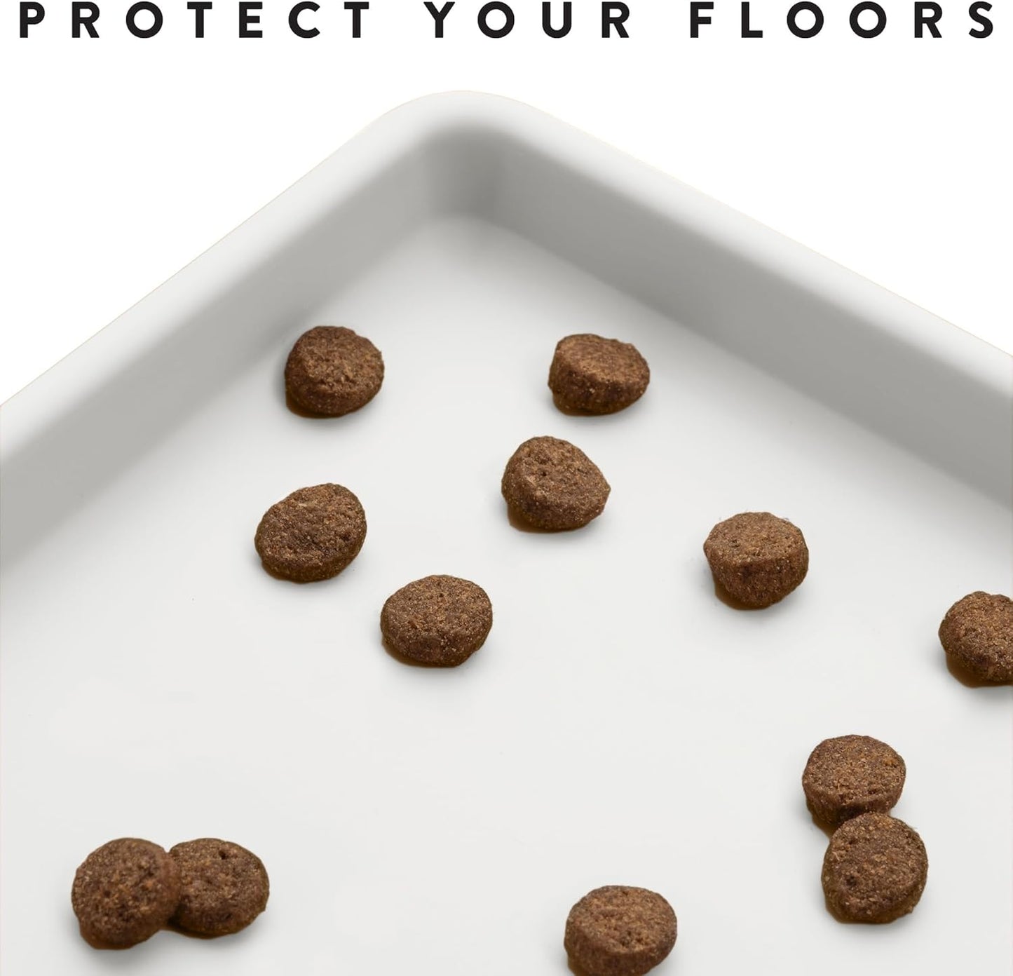 CatGuru Cat Food Mat, Small & Large Pet Placemat, 100% Waterproof Cat Feeding Mat, Silicone Mats for Cats Bowls, Non-Slip Mats for Pet Food and Water Bowl or Fountain (Large, Marshmallow)