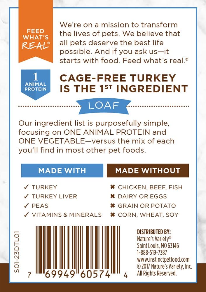 Instinct Limited Ingredient Diet, Wet Canned Dog Food, Grain Free - Real Turkey, 13.2 oz. Cans (Pack of 6)