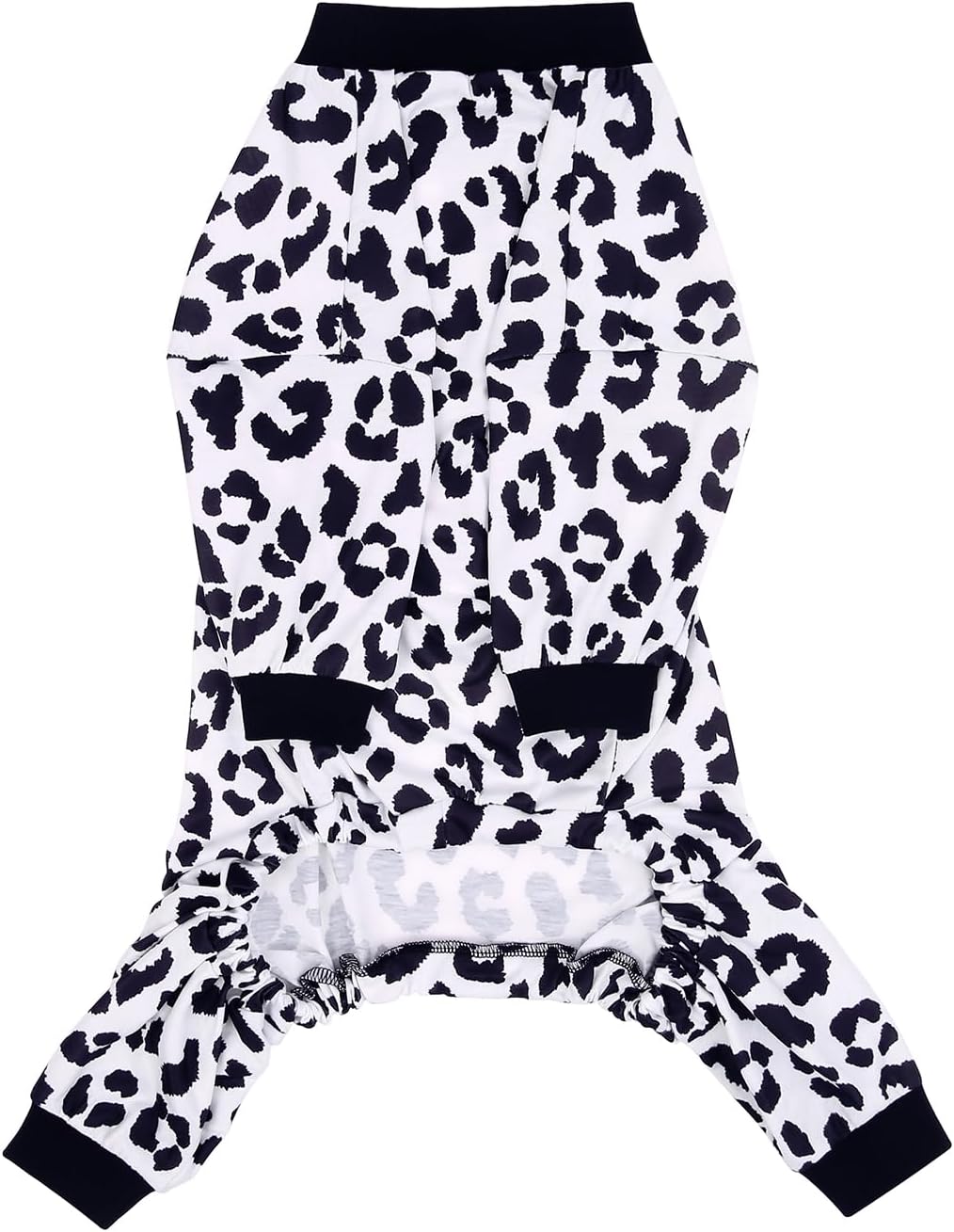 HDE Dog Pajamas One Piece Jammies Jumpsuit Pet Clothes Outfit Stretchy Lightweight Comfy Shirt Pjs for M-3XL Dogs Snow Leopard - M