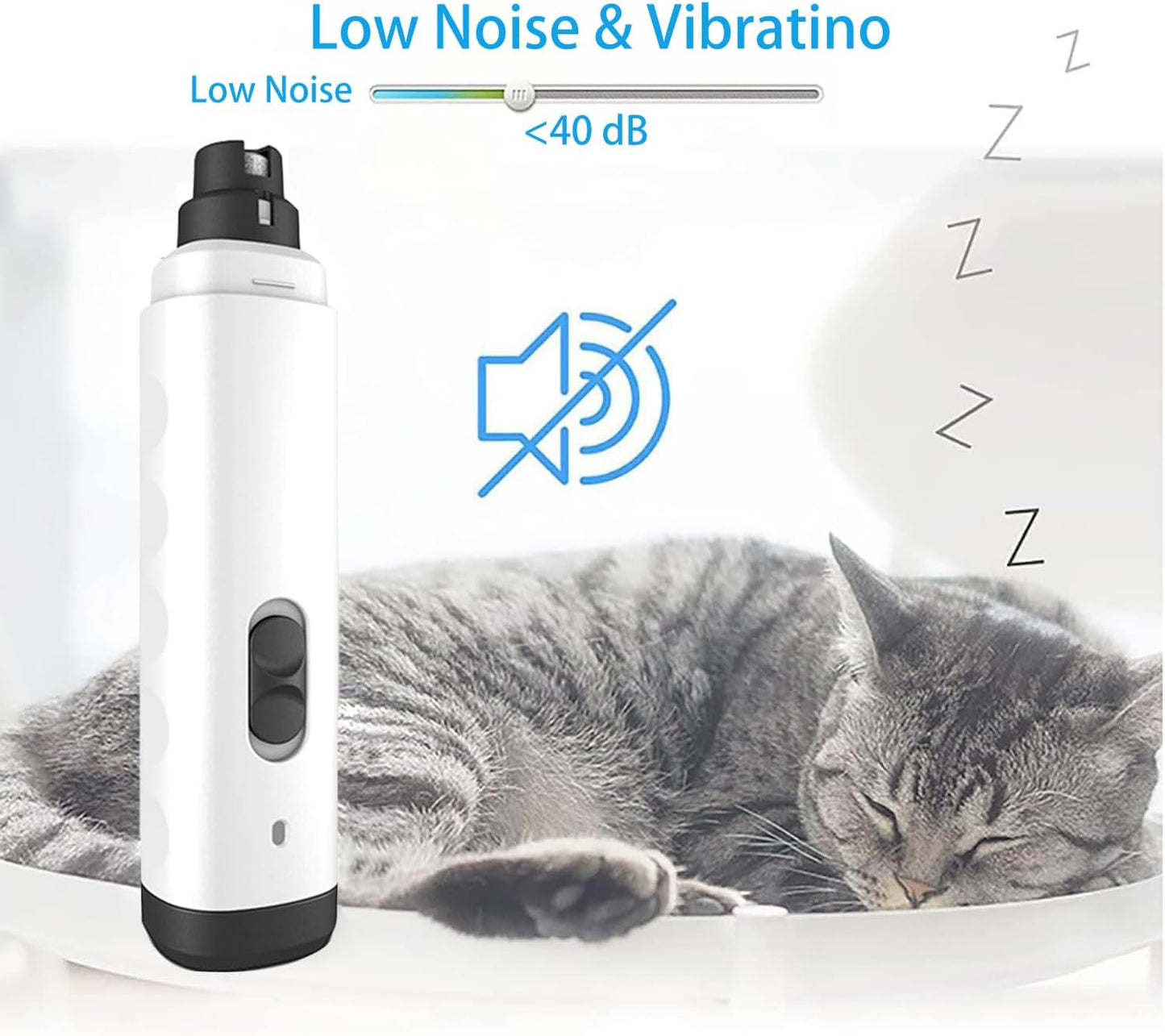 Silent Groom Pro Nail Grinder, 2025 New Dog Nail Trimmer, Rechargeable Pet Nail Grinder, Quick Dog Nail Trimmers, Pet Paws Grooming Smoothing Tool for Dogs and Cats