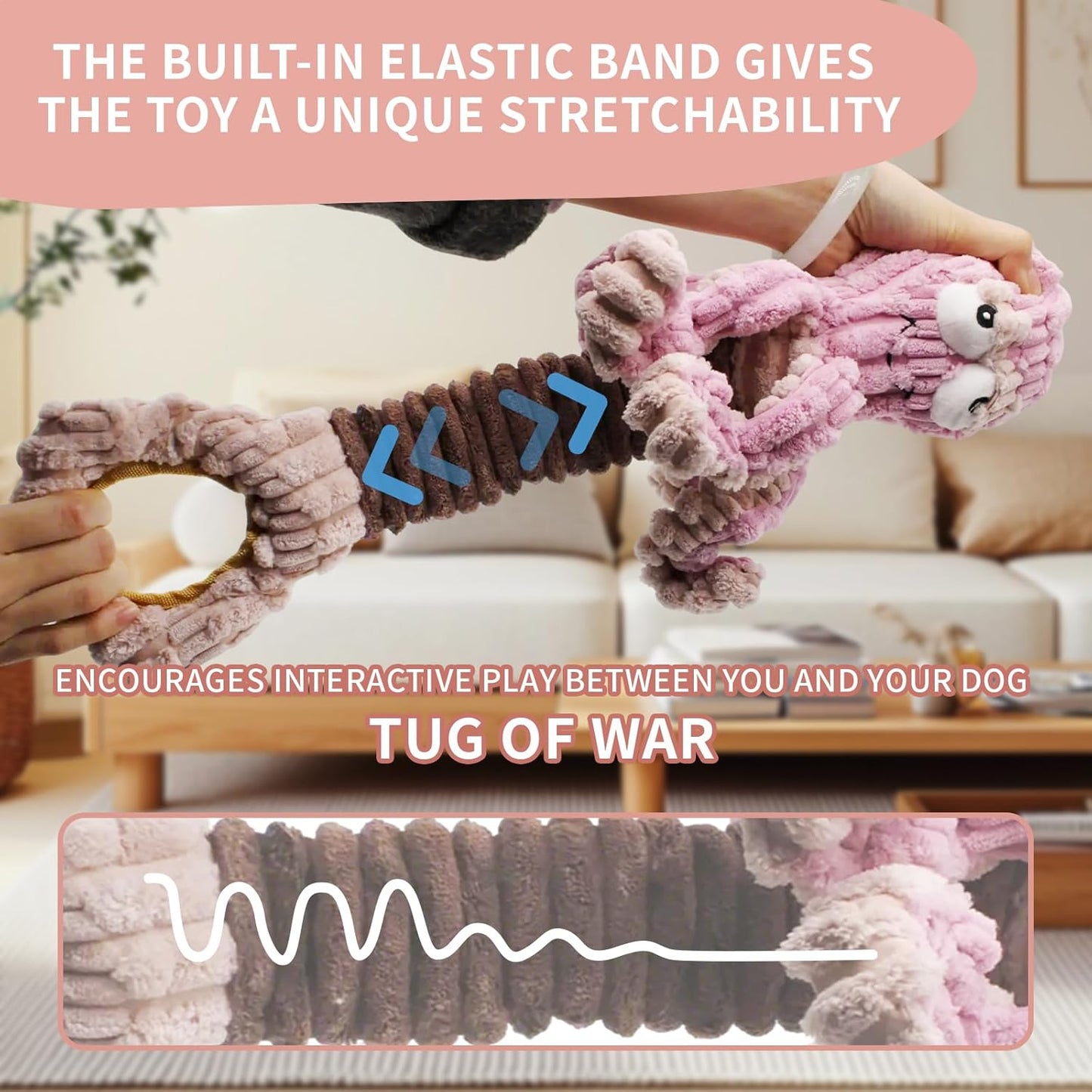 Squeaky Dog Toys, Octopus Dog Toy Interactive Tug of War Puppy Toy to Keep Them Busy(Purple)