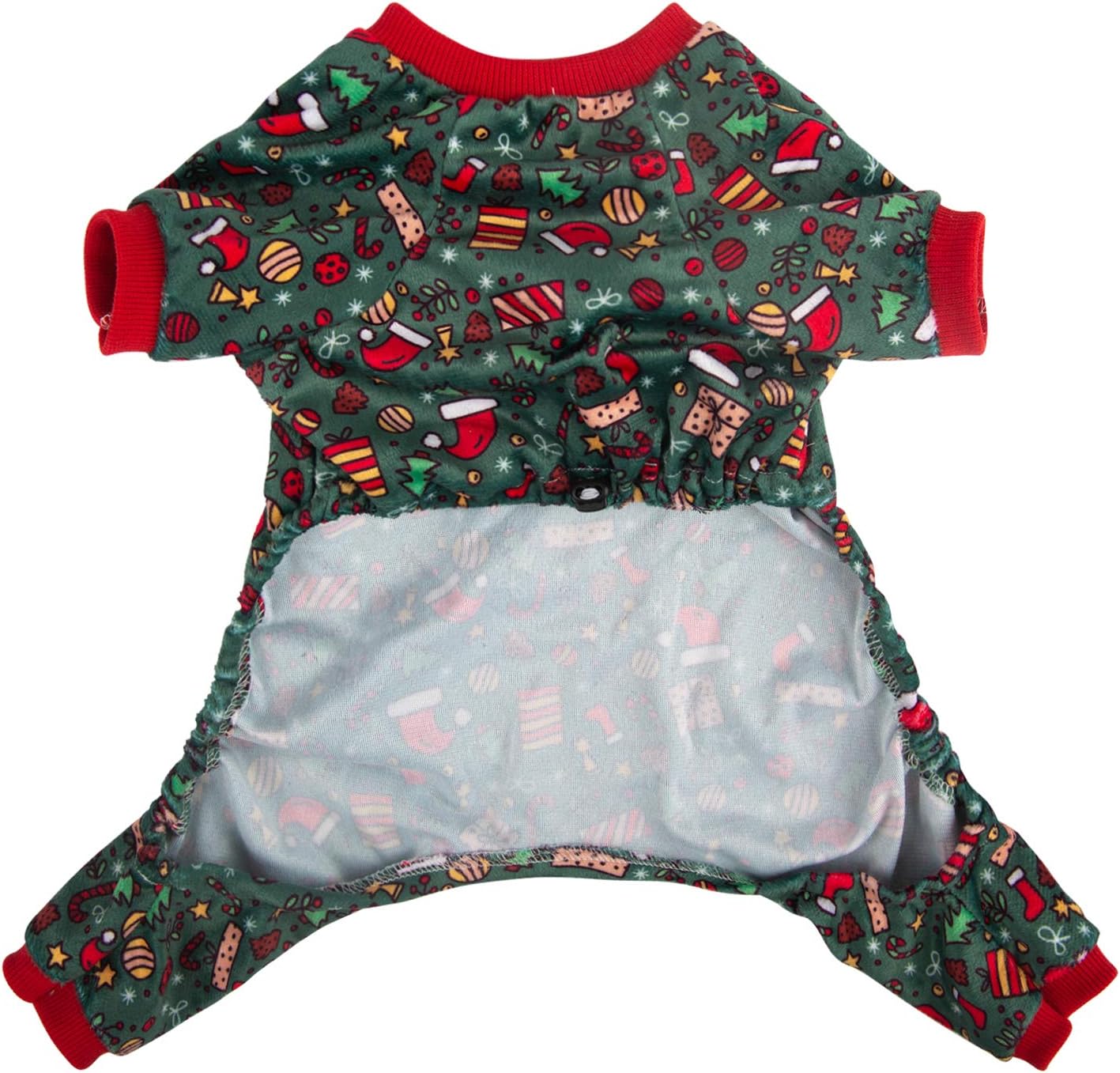 CuteBone Dog Christmas Pajamas Puppy Onesies Small Dogs Soft Pjs Coat Cat Apparel Comfy Pet Clothes Outfit Doggie Bodysuit P111XL