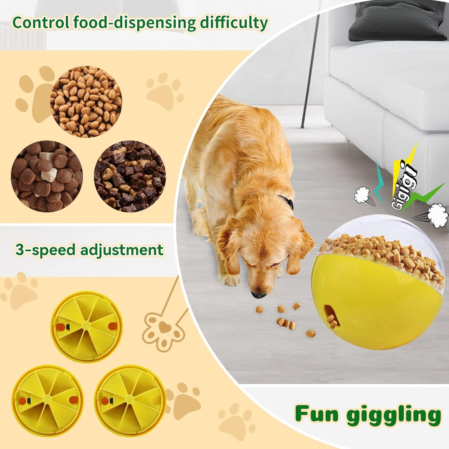 Treat Dispensing Dog Toys, Treat Ball for Large, Medium, Small Dogs, Dog Puzzle and Slow Feeder Dog Treat Ball, Mentally Boredom Stimulating Toys for Dogs, Dog IQ&Enrichment Toys for Smart Dogs