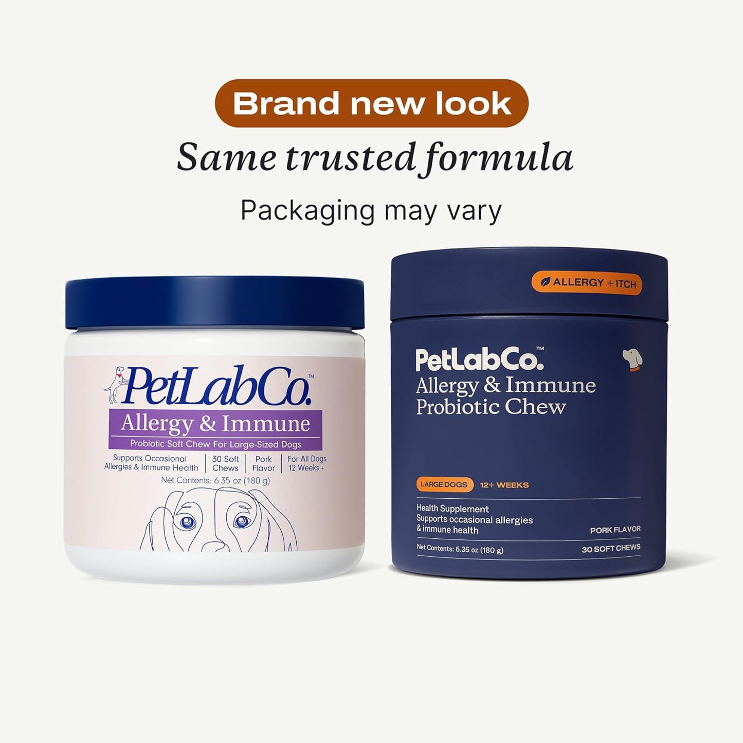 PetLab Co. Allergy & Immune Daily Probiotics for Dogs. Supports Yeast Production, Seasonal Allergies, Intermittent Itchiness, Gut & Digestive Health for Large Dogs - 30 Chews - Packaging May Vary