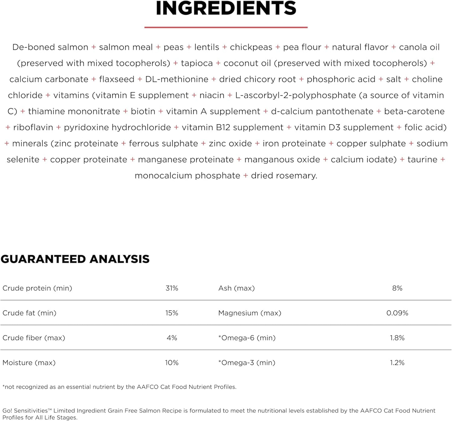 Go! Solutions Sensitivities Limited Ingredient, Grain-Free Dry Cat Food, Salmon Recipe for Sensitive Stomach, 6 lb Bag