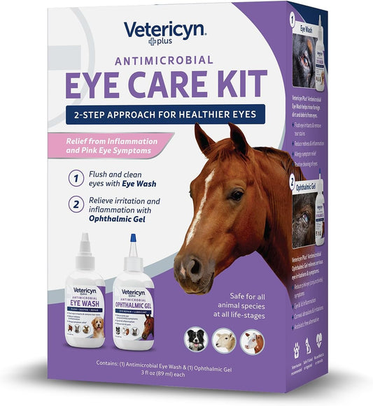 Vetericyn Plus Dog and Cat Eye Care | Flush and Soothe Eye Irritations, Dog Tear Stain Cleaner, Safe for All Animals. (Eye Care Kit)