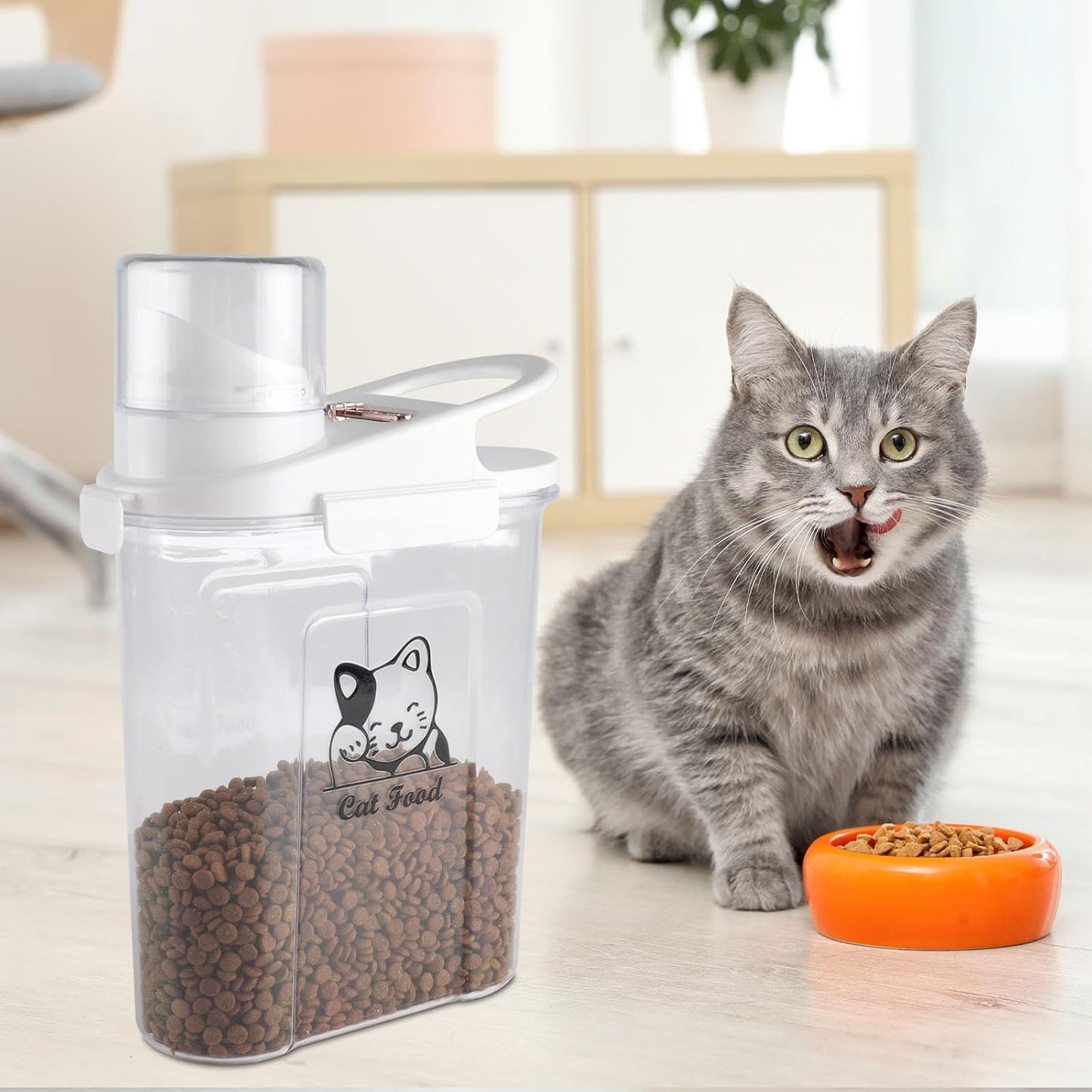 Cat Food Container,Large Capacity Cat Food Storage Container with Airtight Lid,|Portable Pet Food Storage Containers for Dog Food Storing,Canned Cats Travel| BPA Free