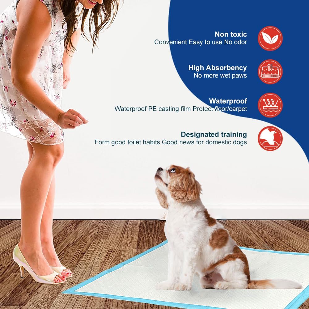 NEZO Dog and Puppy Premium Training Pads, XX-Large 34 x 46 inch - 30 Count Pee Pads with 6 Layer Leak-Proof and Super Absorbent