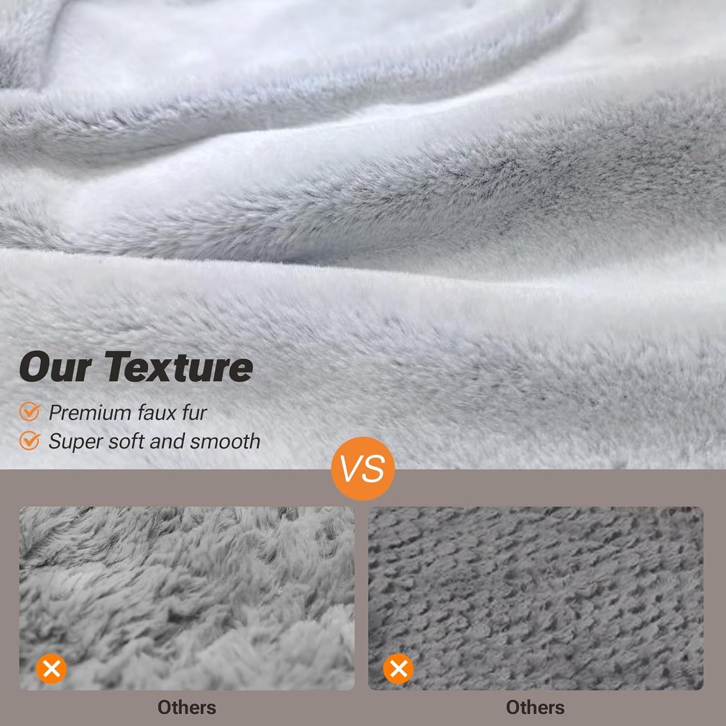 Soft Touch Orthopedic XL Dog Bed for Large Dogs with Faux Fur Top, Waterproof Pet Couch Bed with Removable Washable Cover and Supportive Foam Filling (Grey, Extra Large)