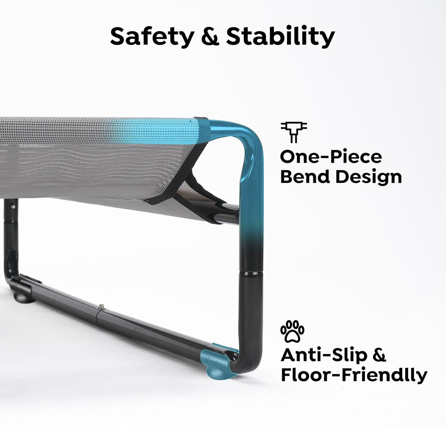 Veehoo Original Outdoor Elevated Dog Bed, Cooling Raised Dog Cot for Large Dogs, Portable Standing Pet Hammock Platform with Washable Breathable Mesh, No-Slip Feet, Large, Grey, CWC2201