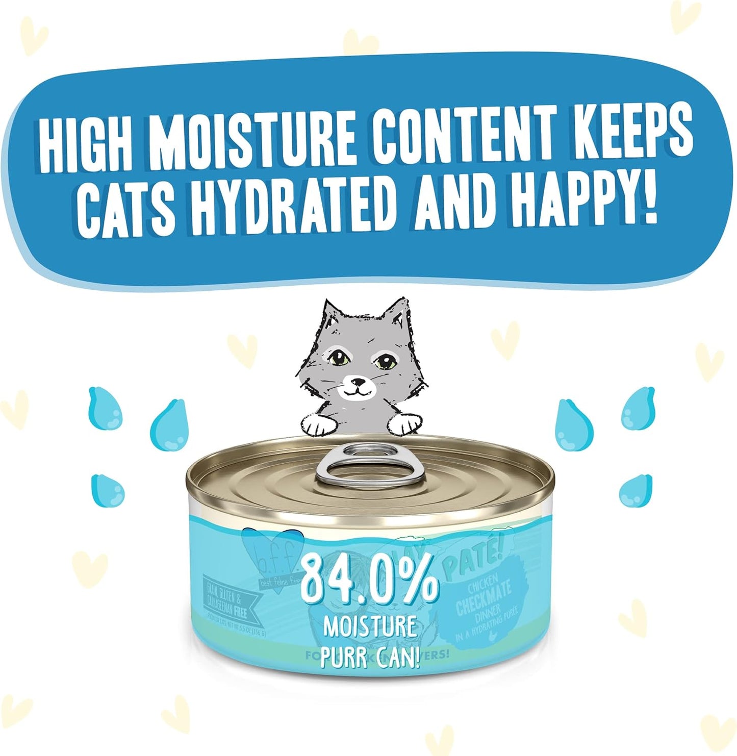 Weruva B.F.F. Play - Best Feline Friend Paté Lovers, Aw Yeah!, Chicken Checkmate with Chicken, 5.5oz Can (Pack of 8)