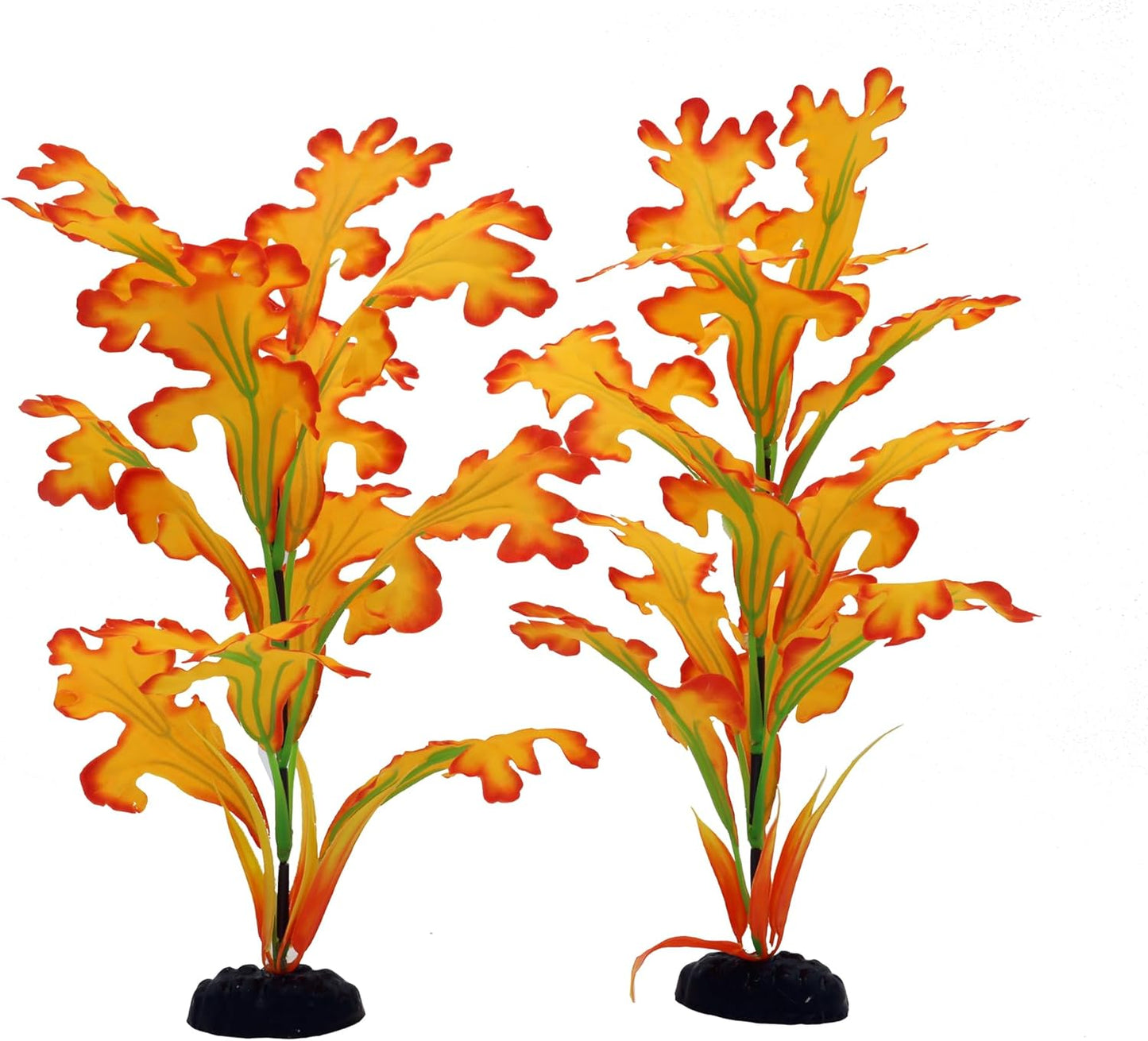 2-Pack 12 Inch Aquarium Silk Aquarium Plants, Artificial Plastic Plant for Small Tank, Goldfish, Fish Hides (Yellow, 12 Inch)