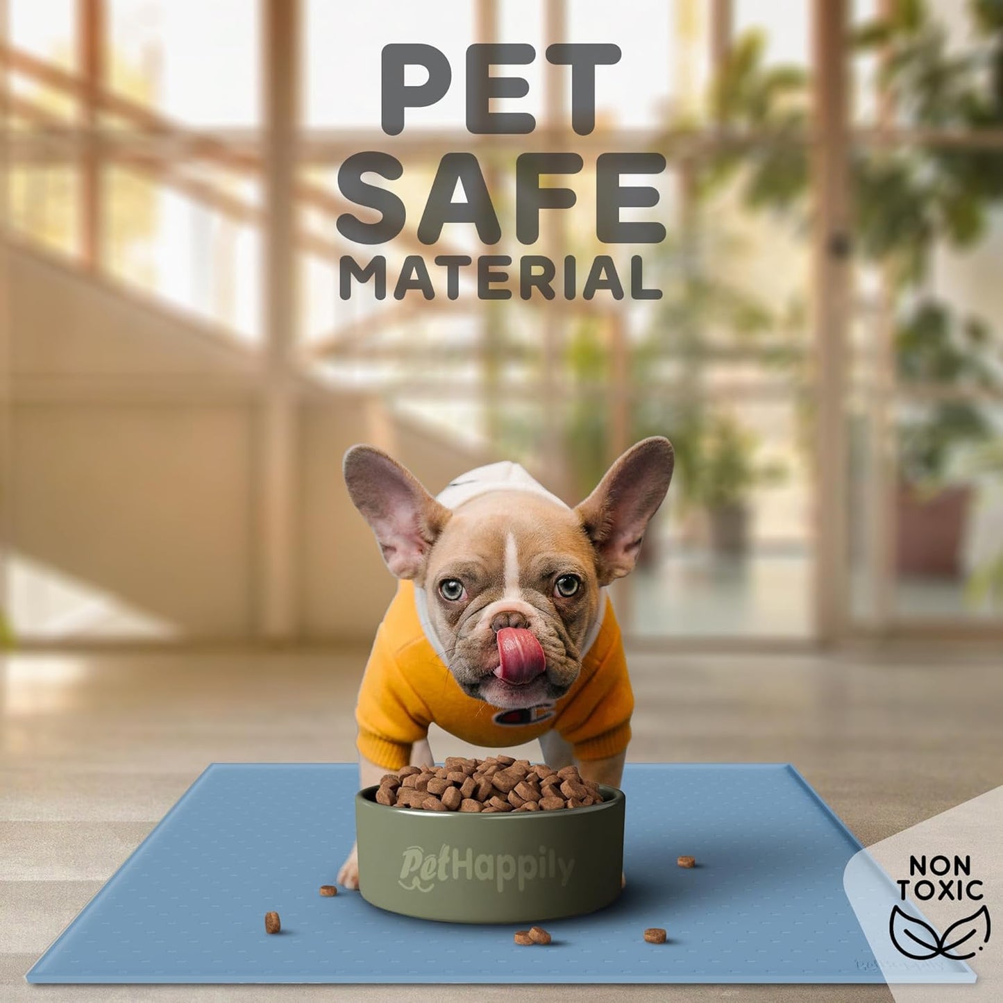 Dog Food Mat - 24x15 Raised Edges Dogs Mat for Food and Water Prevent Spill, Waterproof Cat Food Mats Protect Floors, Easy Clean Dog Bowl Mats for Food and Water, Silicone Pet Feeding Placemats