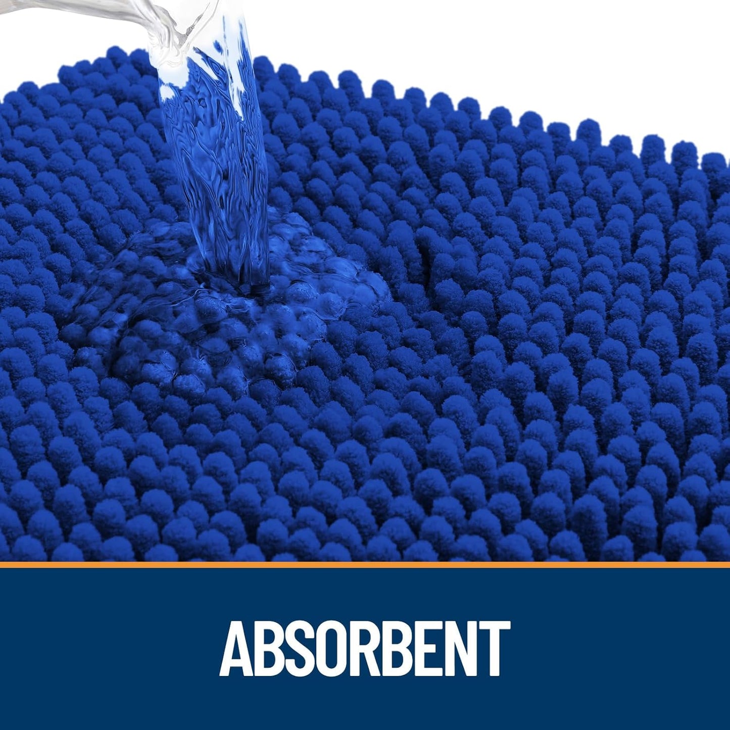 OLANLY Dog Door Mat for Muddy Paws 70x32, Absorbs Moisture and Dirt, Absorbent Non-Slip Washable Doormat, Quick Dry Chenille Mud Mat for Dogs, Entry Indoor Entryway Carpet for Inside Floor, Royal Blue