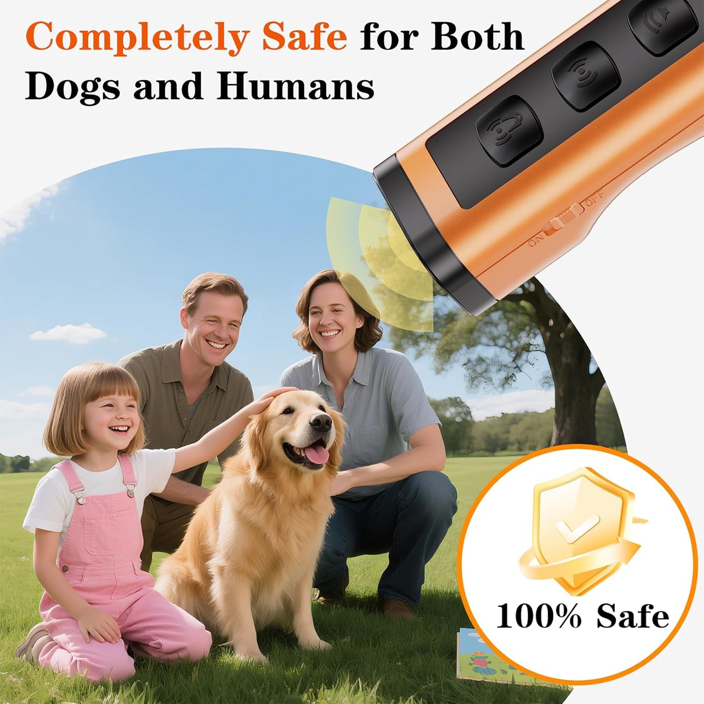 Dog Bark Deterrent Devices Rechargeable Anti-Barking Device for Dogs 50ft Long Range Ultrasonic Correct Your Dog's Bad Behavior at the Push of aButton Better Than Shock Collars or Dog Training Collars