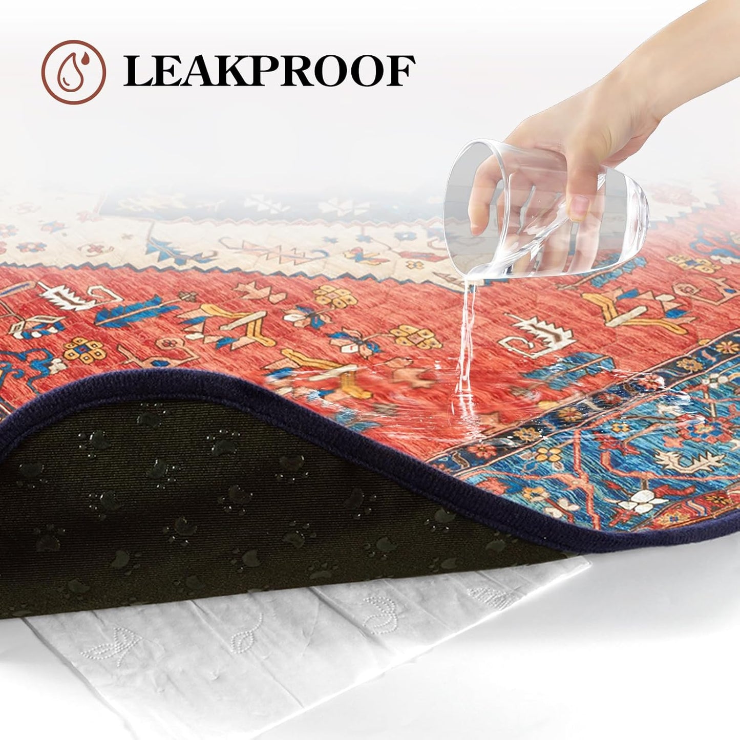 HAOCOO Washable Pee Pads for Dogs, Super Absorbent Reusable Puppy Training Pads, (2 Pack) 2Ft x 2Ft Dark Red Waterproof Leak-Proof and Non-Slip Whelping Pads Potty Pads for Pet Housebreaking