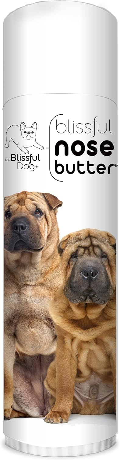 The Blissful Dog Chinese Shar-Pei Nose Butter for Dry, Cracked Skin, Lick-Safe Dog Nose Balm with Moisturizing Shea Butter, Almond, Olive, and Essential Oils, Pet Supplies, Uncented, 0.50 oz.