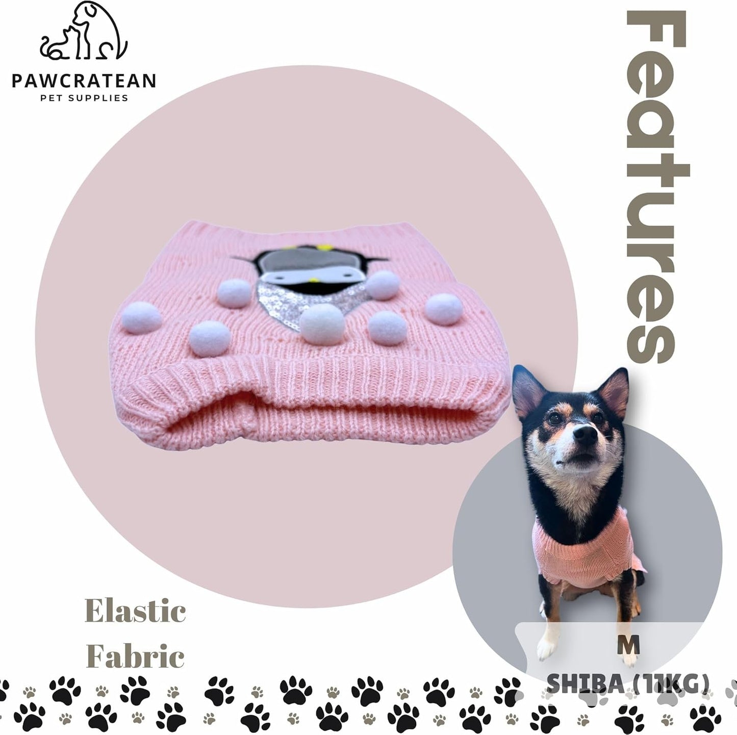 Cute Sweater for Dogs and Cats Soft Flannel Pet Outfit Warm and Cozy Animal Hoodie Small to Large Pet Clothes for Halloween Parties and Everyday Wear (Medium, Pink Pinguin)