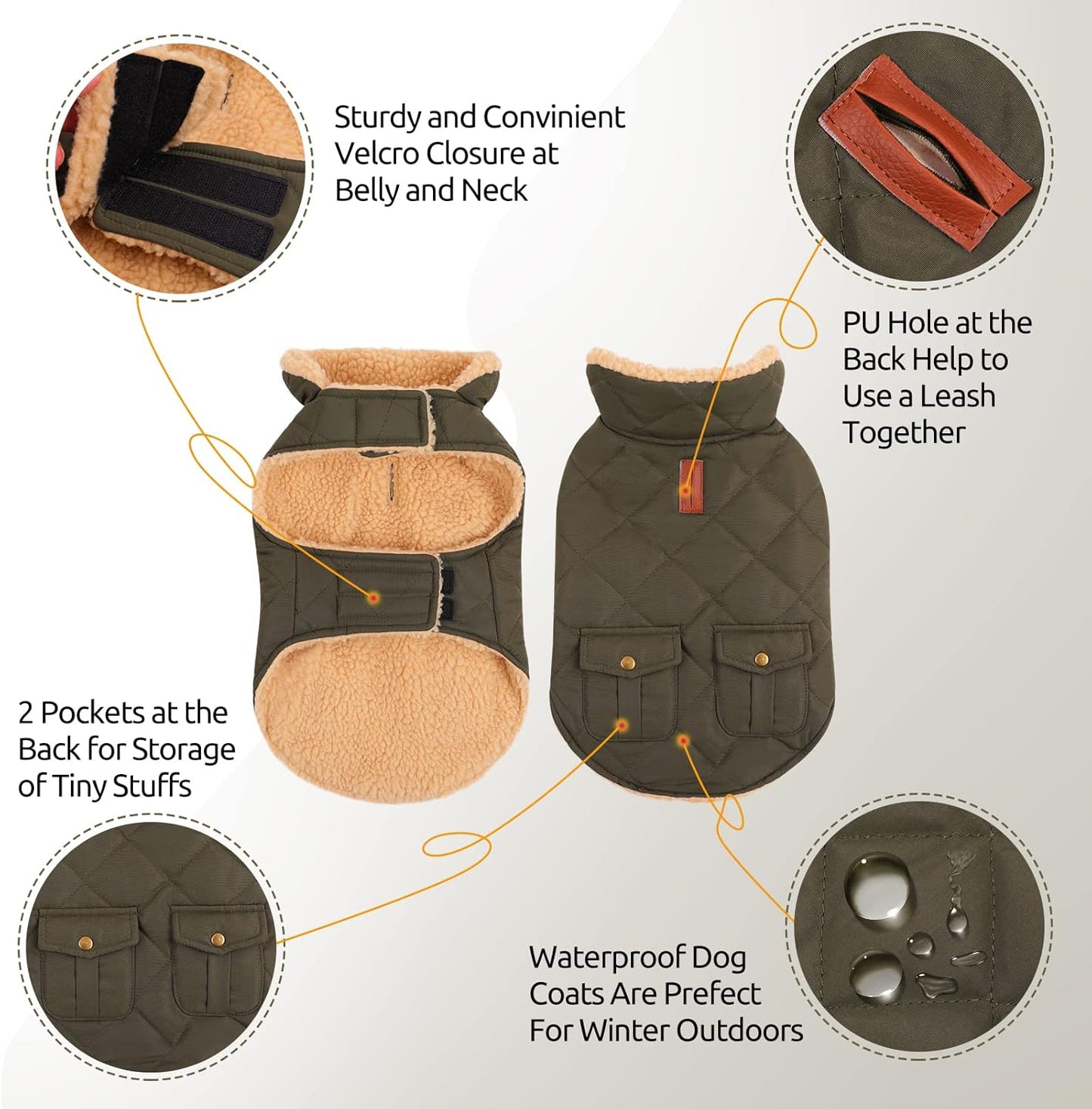 Queenmore Warm Coat for Cold Weather, Quilting Winter Jacket With Ultra Thick Plush Lining and Storage Pockets (Green, Medium)