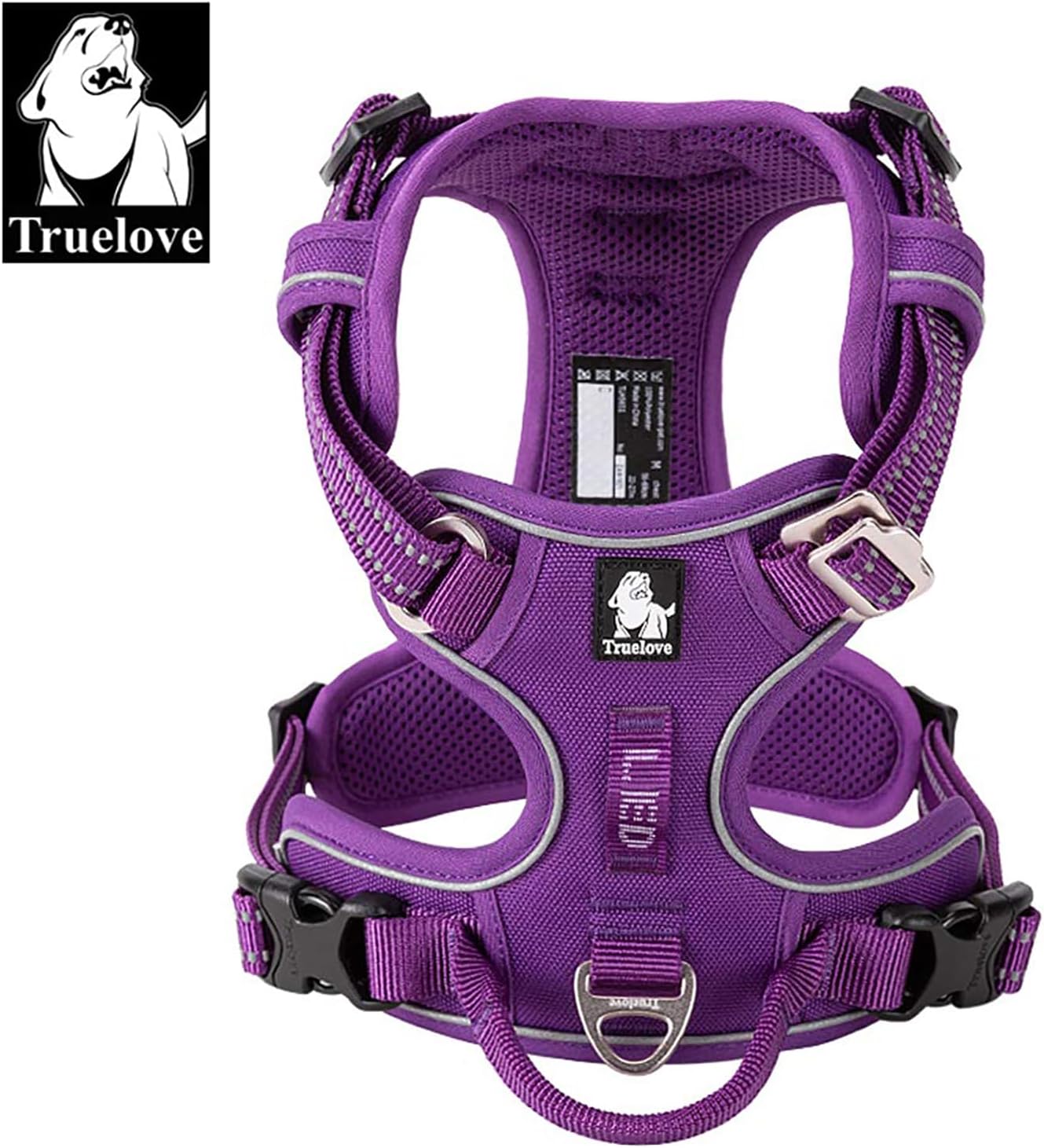 TRUE LOVE Dog Harness No Pull Nylon Reflective Pet Harness Adjustable Comfortable Control Step-in Brilliant Colors Truelove TLH56512