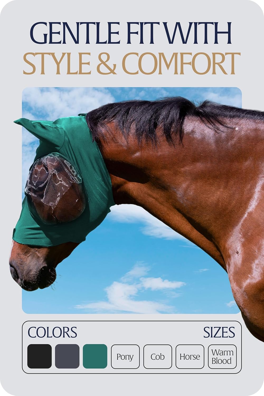 Equinavia Bug Out Fly Mask | Against Flies, Insects, UV Rays - Turquoise - Horse