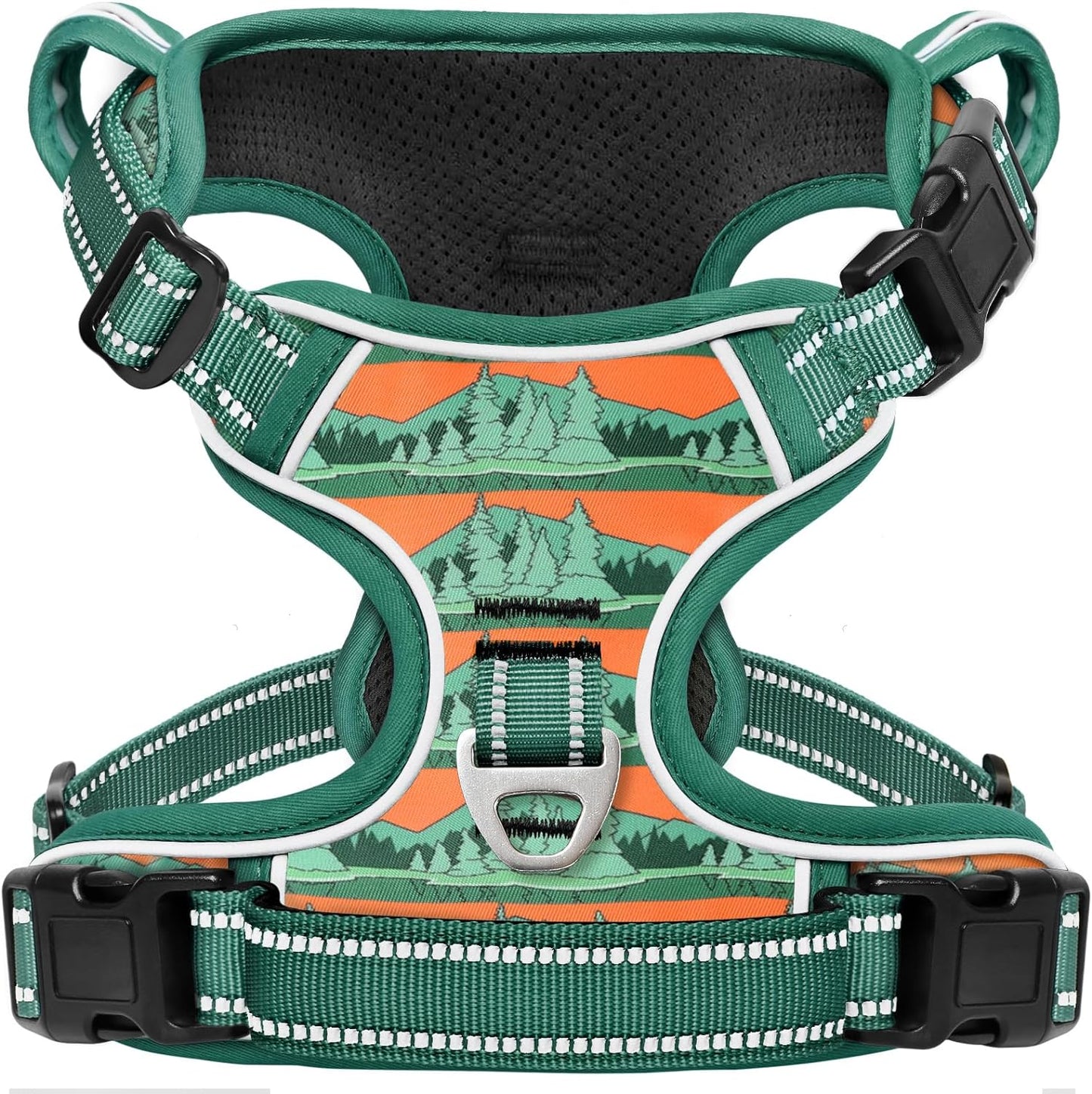 Timos No Pull Dog Harness,No Choke Front Clip Dog Reflective Harness,Adjustable Soft Padded Pet Vest with Easy Control Handle for X-Large Dogs,Wilderness,XL