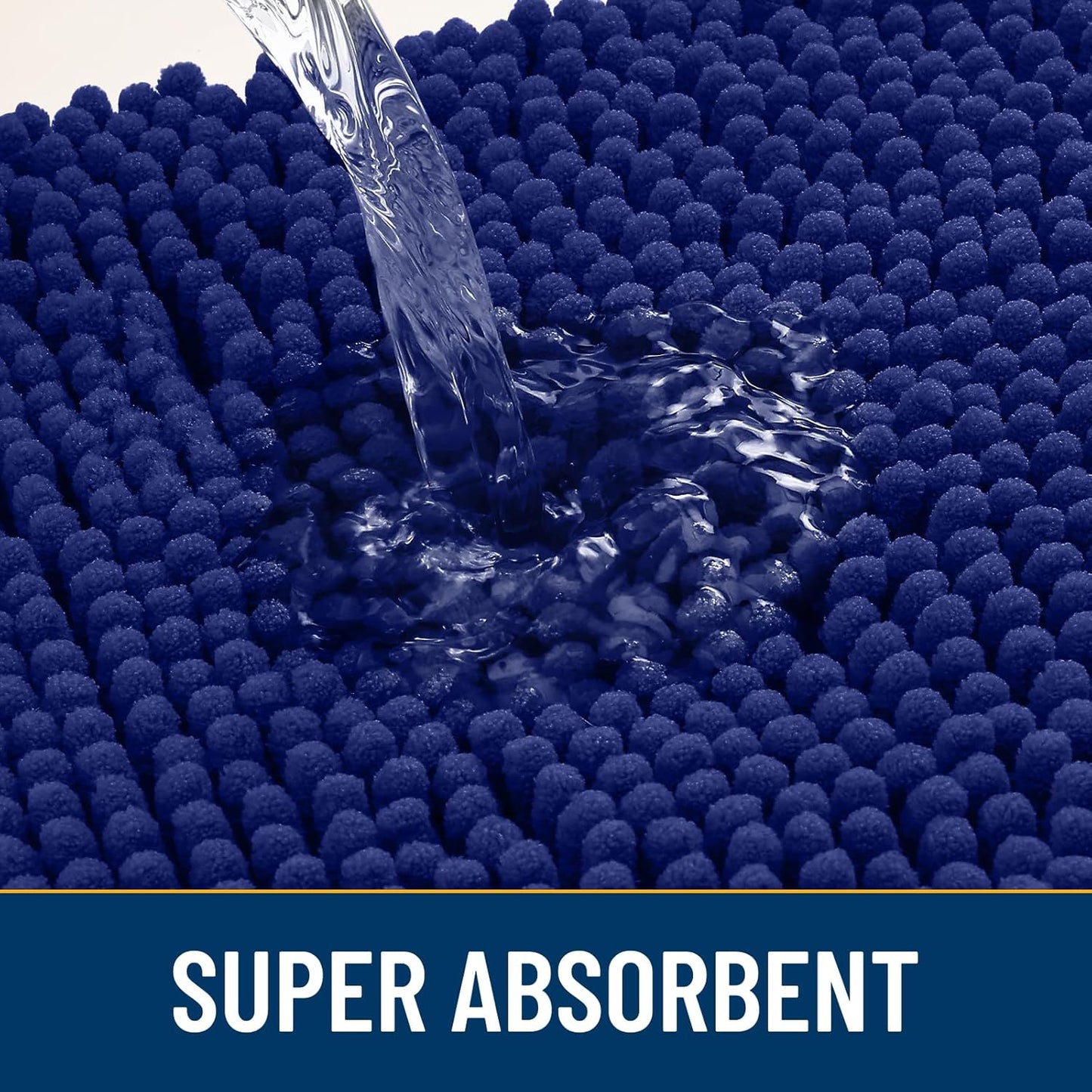 Smiry Dog Door Mat for Muddy Paws 24x16, Absorbs Moisture and Dirt Doormat, Non-Slip Washable Quick Dry Chenille Front Door Mat Indoor Entrance, Entryway Carpet for Inside Floor, Navy Blue