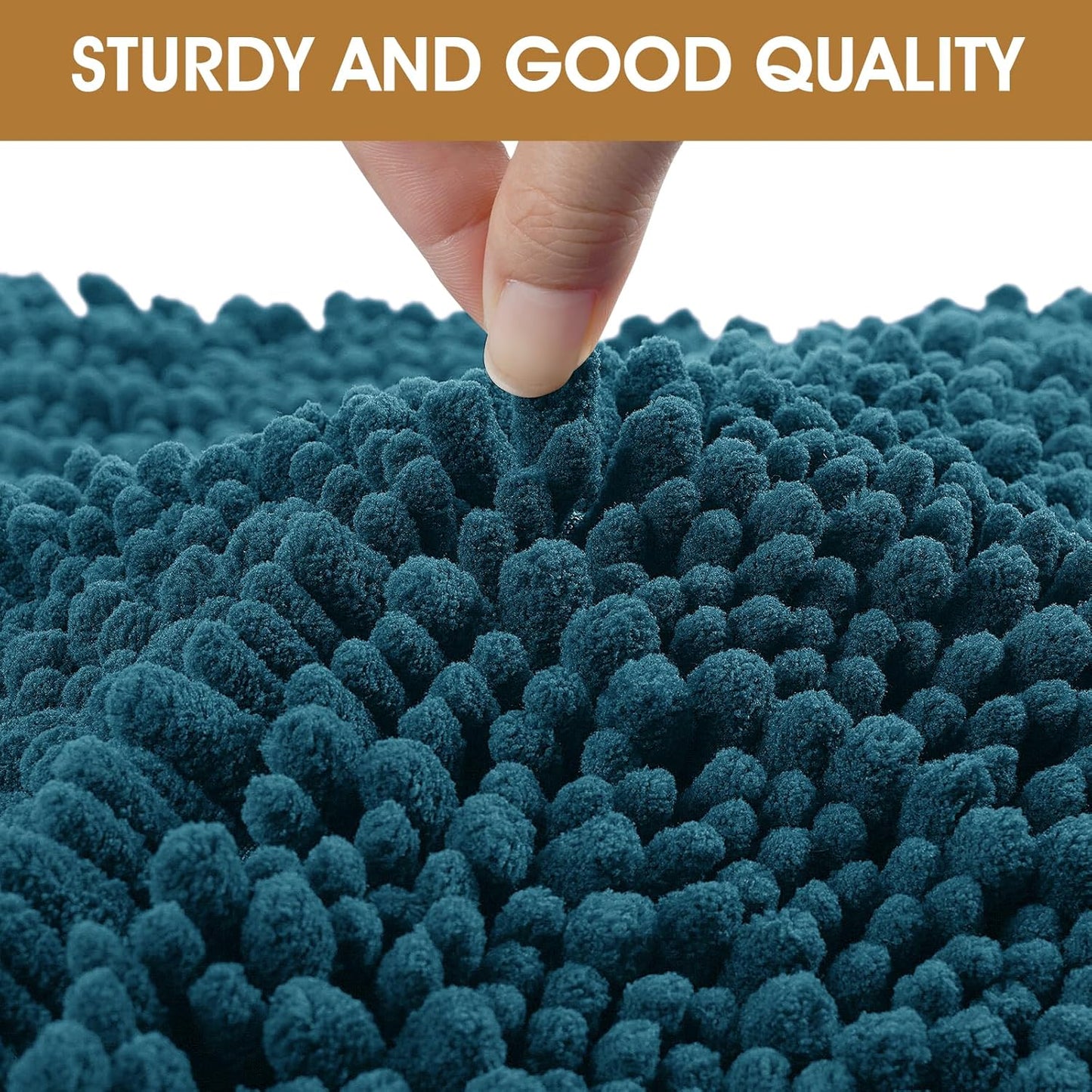 Dog Door Mats for Muddy Paws, Chenille Absorbent Door Mats, Non Slip Heavy Mud Mat for Dogs, Soft Indoor Door Mat for Entryway, Mud Paws, Inside Floor,30" X 20", Teal Blue