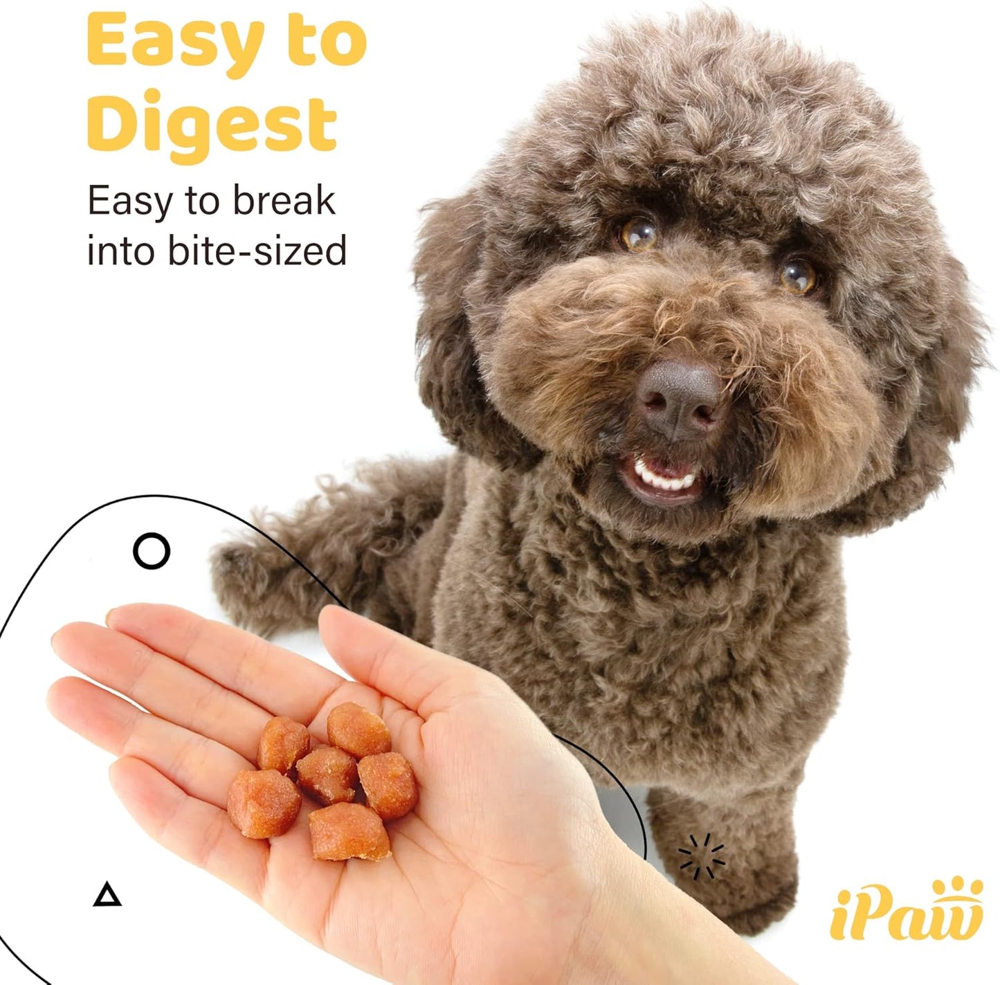 iPaw Chicken Tots Dog Treats for Puppy Training, All Natural Human Grade Dog Treat, Hypoallergenic, Easy to Digest (Chicken Tots), 3 Packs