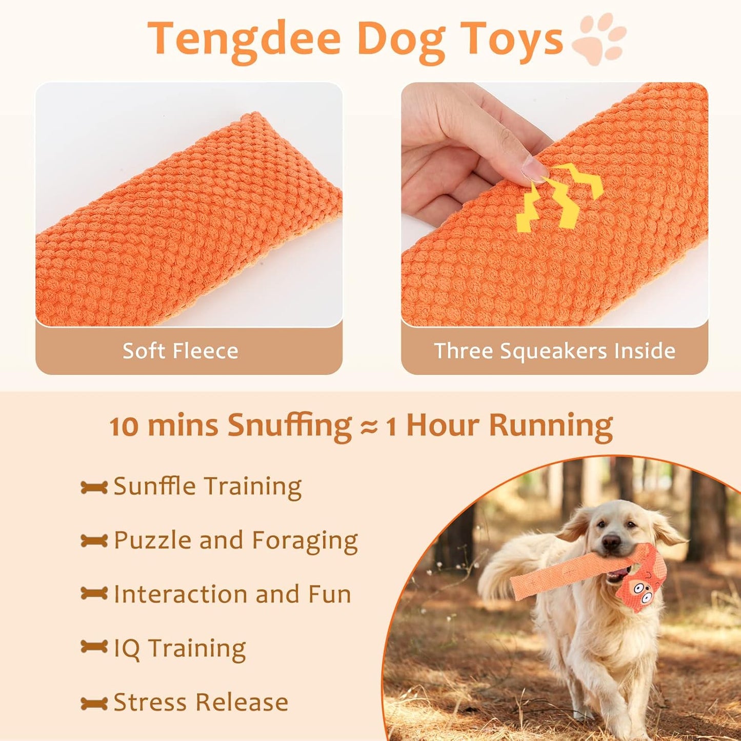 Squeak Dog Puzzle Toys IQ Training, Snuffle Toys Foraging Instinct Puppy Toys