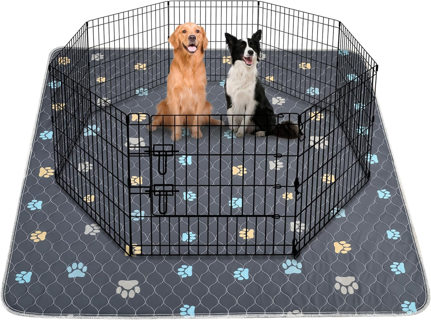 Aitmexcn Washable Puppy Dog Pee Pad, 100% Waterproof Whelping Training Mat for Puppy/Senior Dog, Fast Drying Reusable Puppy Pads for Indoor, Outdoor and Car Travel- 72'' x 72''- 2PCS