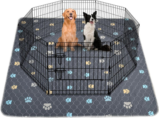 Aitmexcn Washable Puppy Dog Pee Pad, 2PCS 100% Waterproof Whelping Training Mat for Puppy/Senior Dog, Fast Drying Reusable Puppy Pads for Indoor, Outdoor and Car Travel- 48'' x 48'',Gray