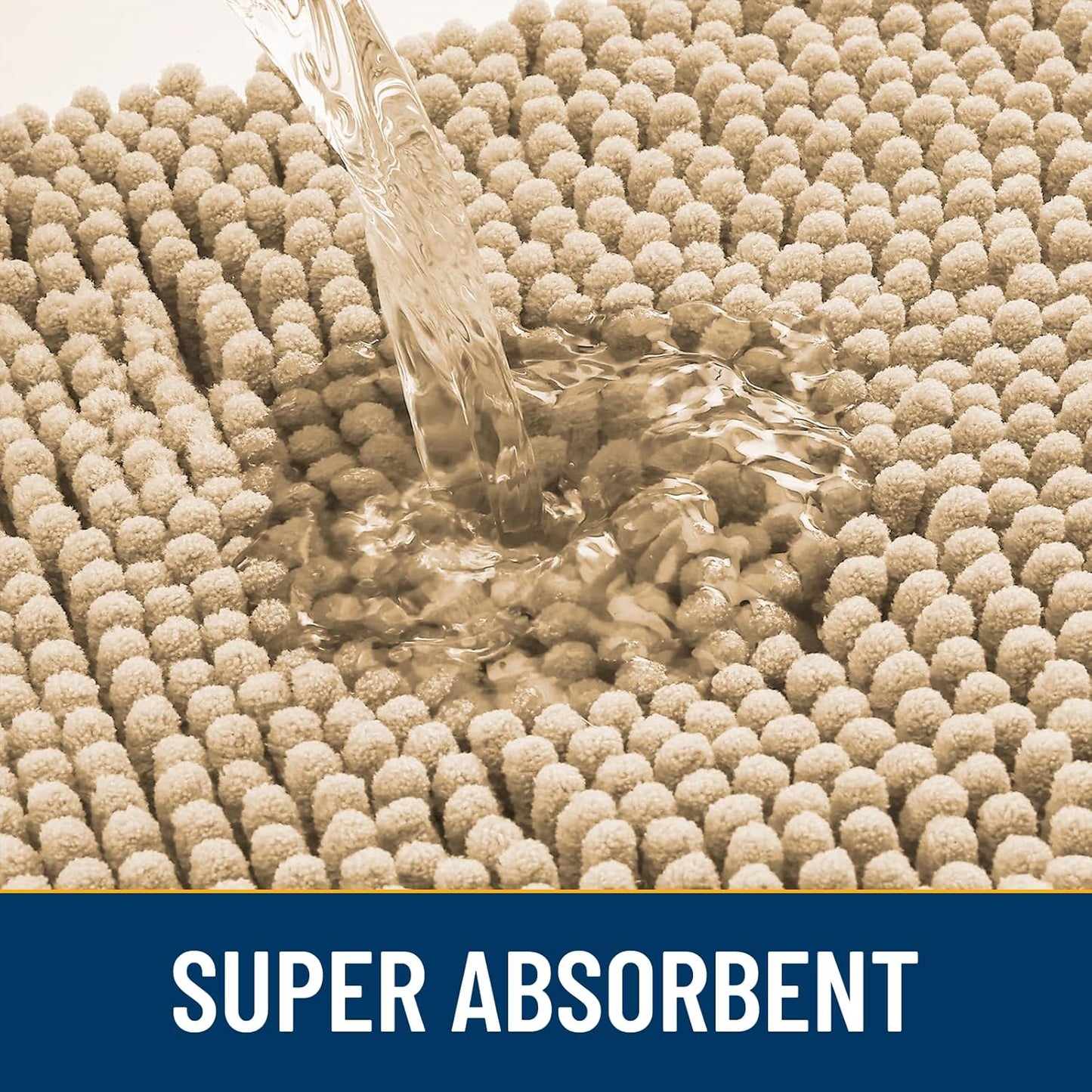 Smiry Dog Door Mat for Muddy Paws 70x24, Absorbs Moisture and Dirt Doormat, Non-Slip Washable Quick Dry Chenille Front Door Mat Indoor Entrance, Entryway Carpet for Inside Floor, Beige