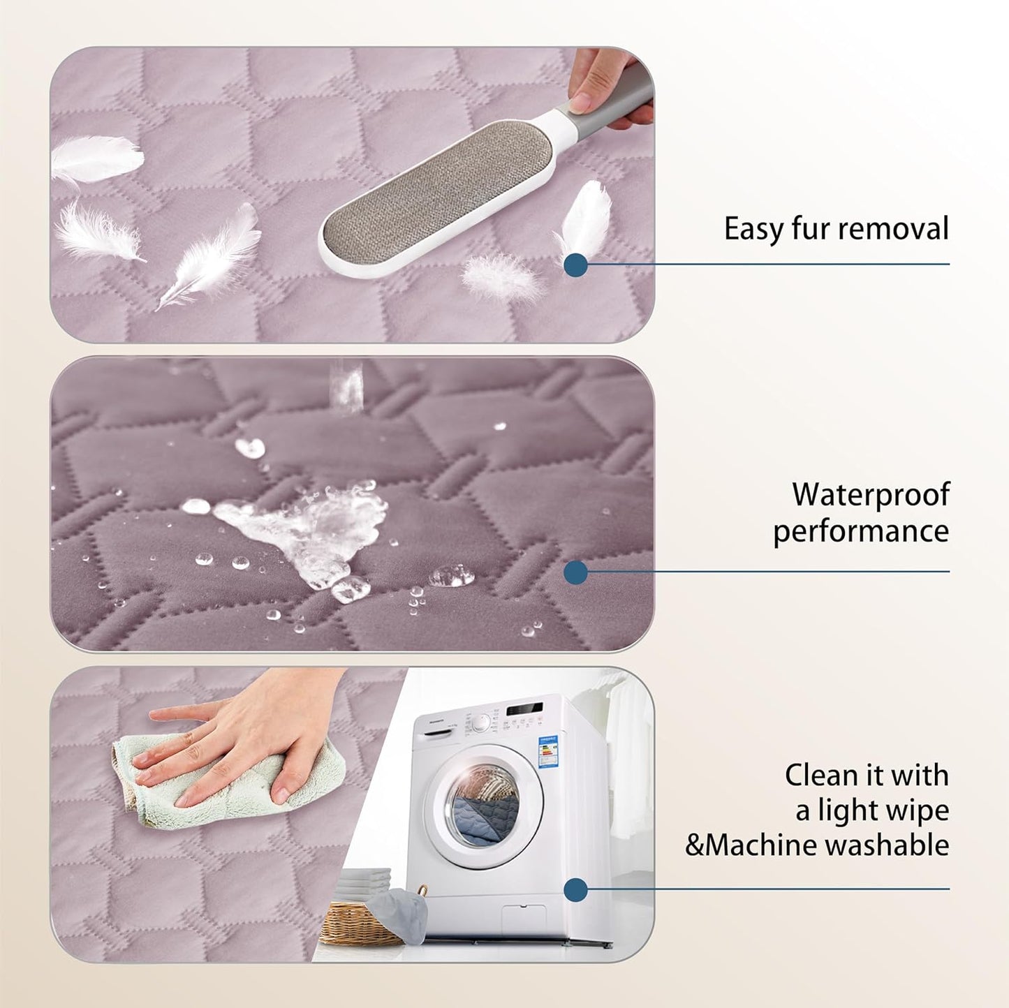 gogobunny 100% Double Sided Waterproof Dog Blanket Soft Pet Bed Cover Reversible Protect Furniture Couch Sofa Car for Puppy Large Dog Cat (Dark Sea Fog/Light Sea Fog, 82x120 Inch (Pack of 1))