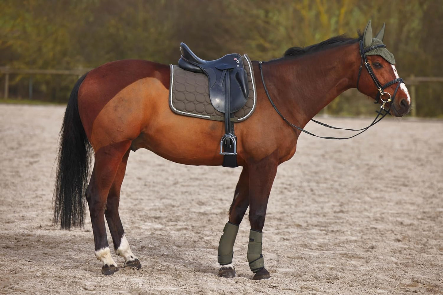 HORZE Marquess Quilted Quick-Dry Dressage Saddle Pad with Crystal Trim