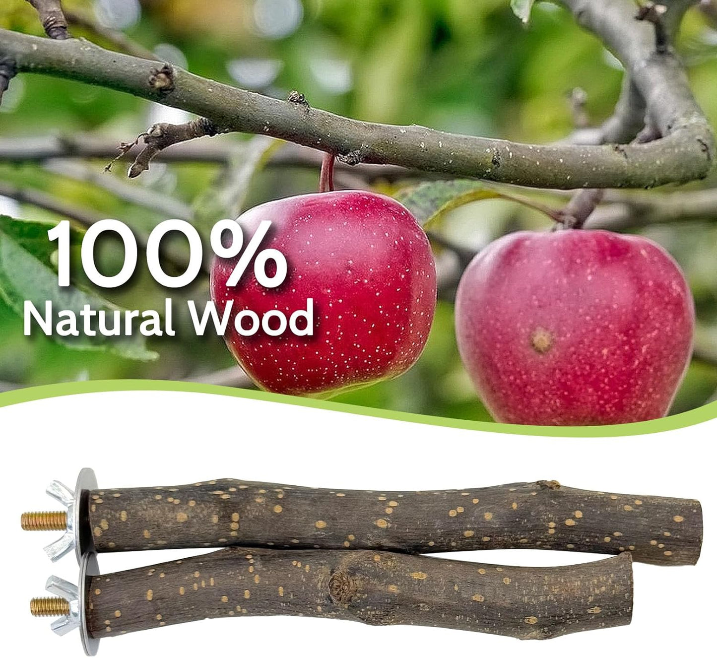 BNOSDM Natural Wood Bird Ladder Perch 6Pcs Parrot Stand Branches Climbing Chewing Stick Parakeet Swing Toys Cage Accessories Paw Grinding Fork Sets for Lovebirds Cockatiels Conure Budgies