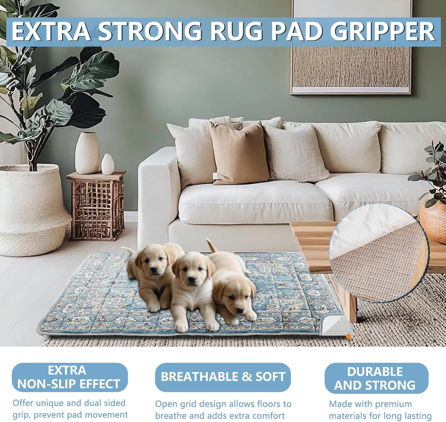 Washable Thickened Pee Pads for Dogs, 2 Pack (36"x42") Upgrade Reusable Puppy Pads with Non-Slip Rug, Super Absorbent Leakproof Puppy Training & Whelping Pads for Dogs, Doggie