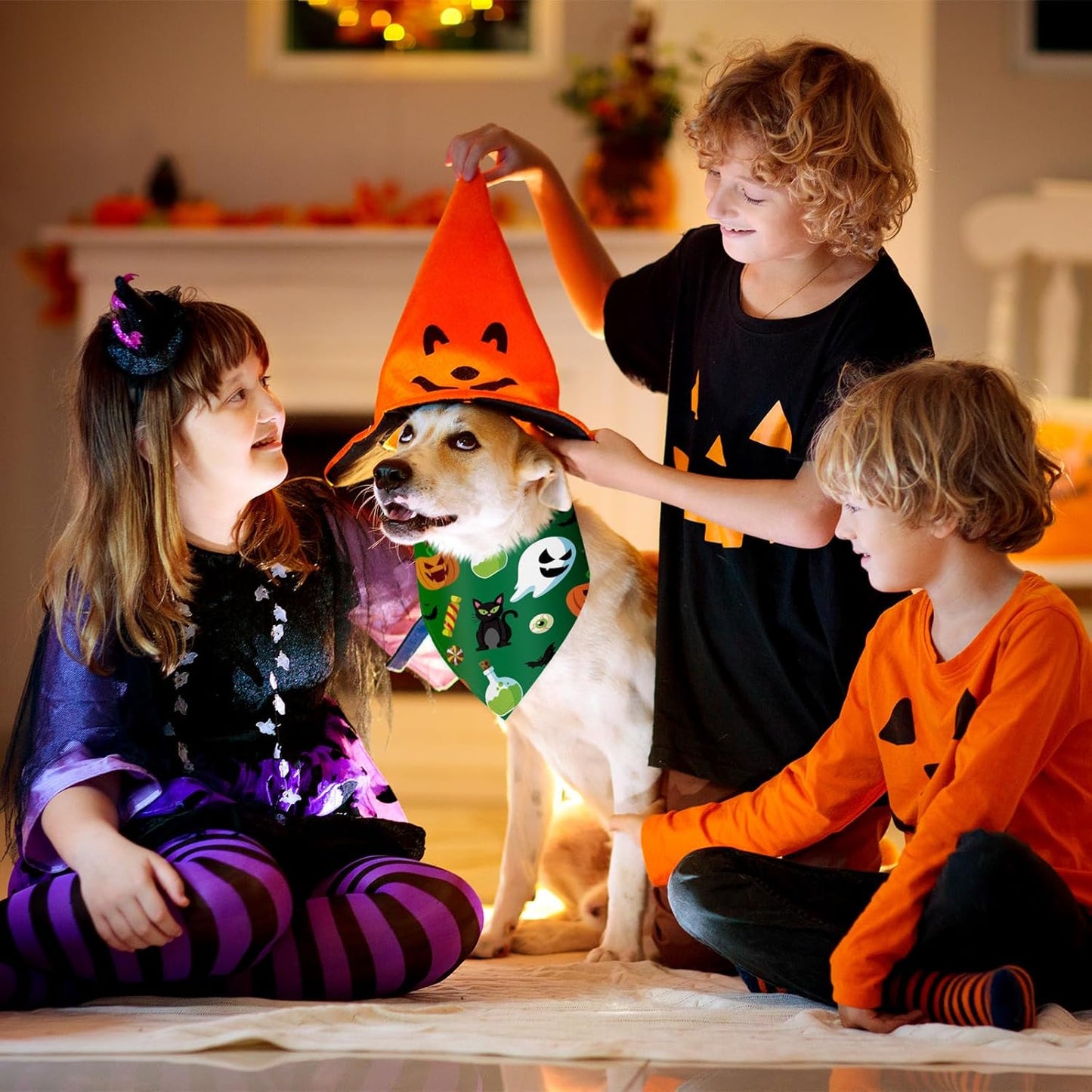 Chunful 30 Pcs Halloween Dog Bandanas Bulk Triangle Bandanas for Dogs Grooming with Pumpkin Ghost Patterns Soft Bibs Adjustable Doggie Scarf for Small Medium Large Pets Costume 25.6 x 17.7 x 17.7 in