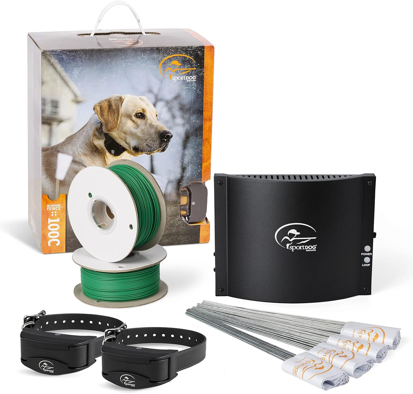 SportDOG Brand Rechargeable In-Ground Fence System - Waterproof, Rechargeable Collar with Tone, Vibrate, and Shock - Expandable to Contain Unlimited Dogs