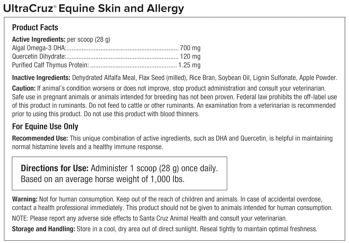 UltraCruz® Equine Skin and Allergy, 4 lb