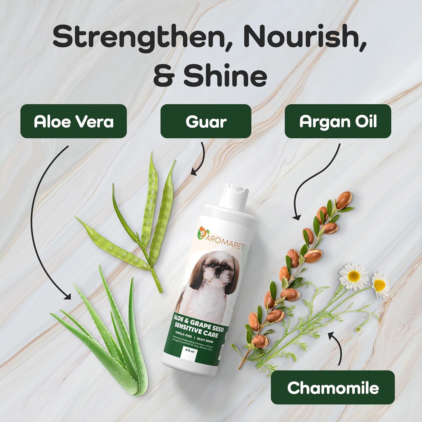 Sensitive Care -Tangle-Free-Silky Shine Softening and detangling Shampoo, Delicate Coat Clean & Odor Control Shampoo – Advanced Shine Formula for Dogs (Shih Tzu, 16 Fluid Ounces)