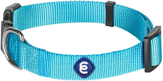 Blueberry Pet Essentials Adjustable Dog Collar in Turquoise | Dog Collars for Medium & Large Dogs | Eco-Friendly Nylon for Boy & Girl Puppies | Stylish & Durable for The Eco-Conscious