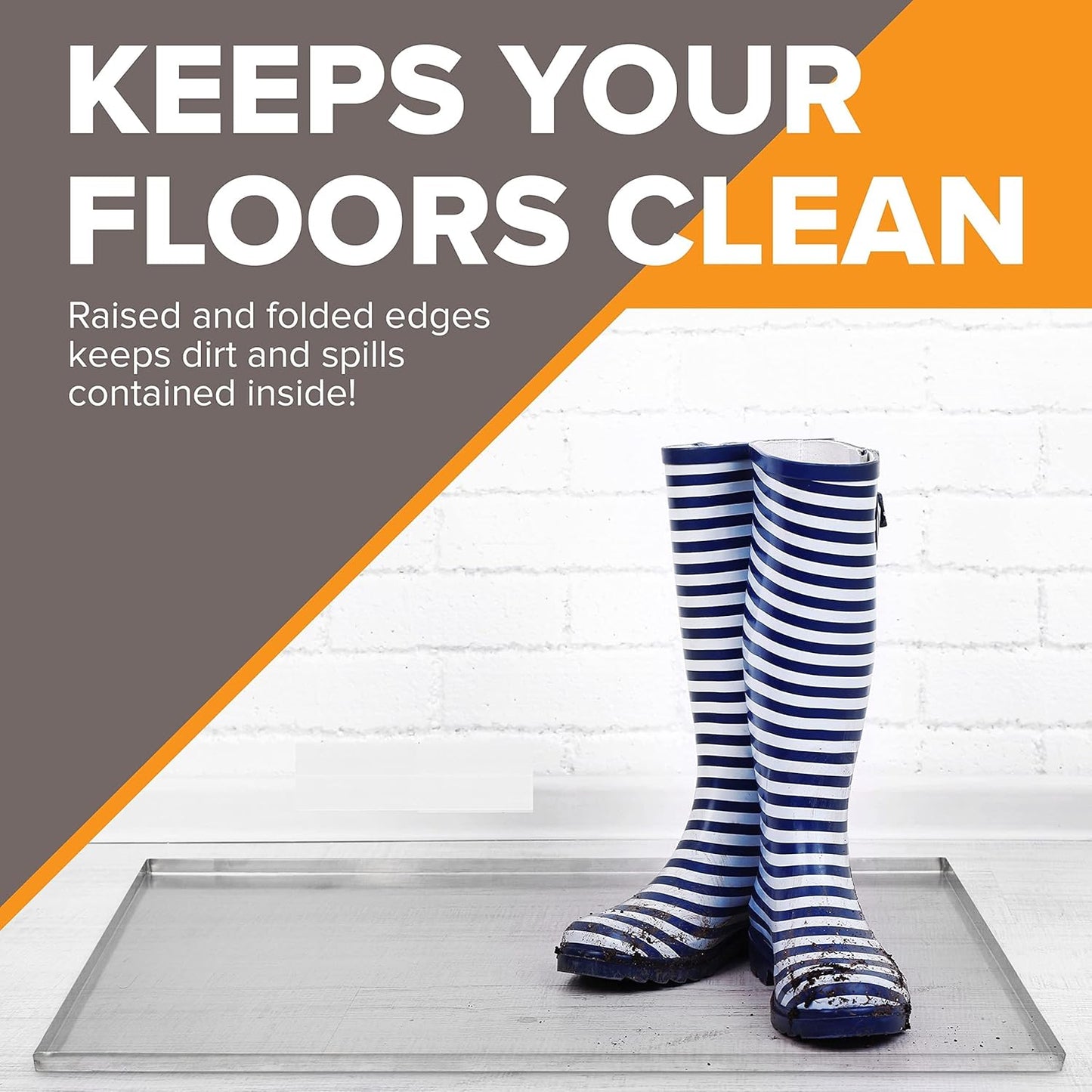 52.5" x 33.13" Metal Replacement Dog Crate Pan Chew Proof Crack Proof Pet Kennel Tray Central Dog Training Crate Pan Pet Supplies, Stainless Steel, 1" H