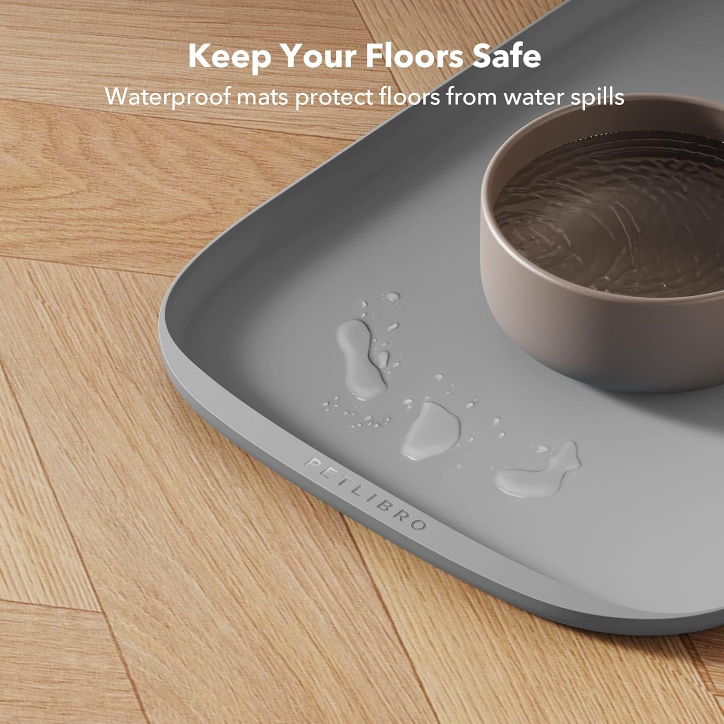 PETLIBRO Pet Mats for Dogs and Cats, Extra Large Dog Bowl Mat for Feeder or Fountain, Non-Slip Waterproof Pet Feeding Mat for PLAF103 Dual Tray, PLAF109, PLAF203 Dual Tray, PLAF301, 22''x16.5''