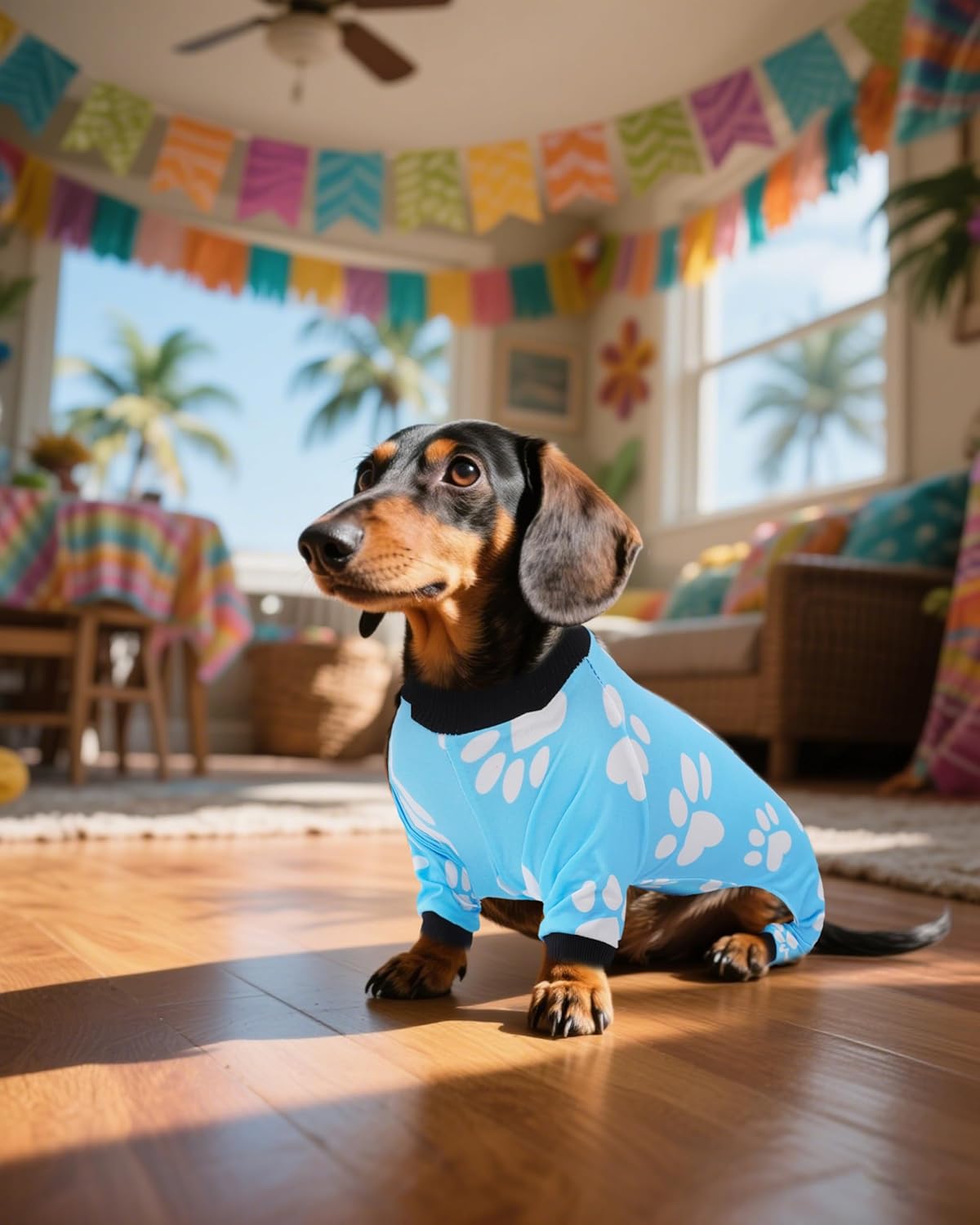 PET SHOW 4 Pack Small Dog Pajamas for Medium Dogs Boy Dinosaur Shark Soft Stretchy PJs Plaid Jumpsuit Puppy Cats Paw Onesies Outfits with Sleeve Pets Breathable Summer Clothes Costume L