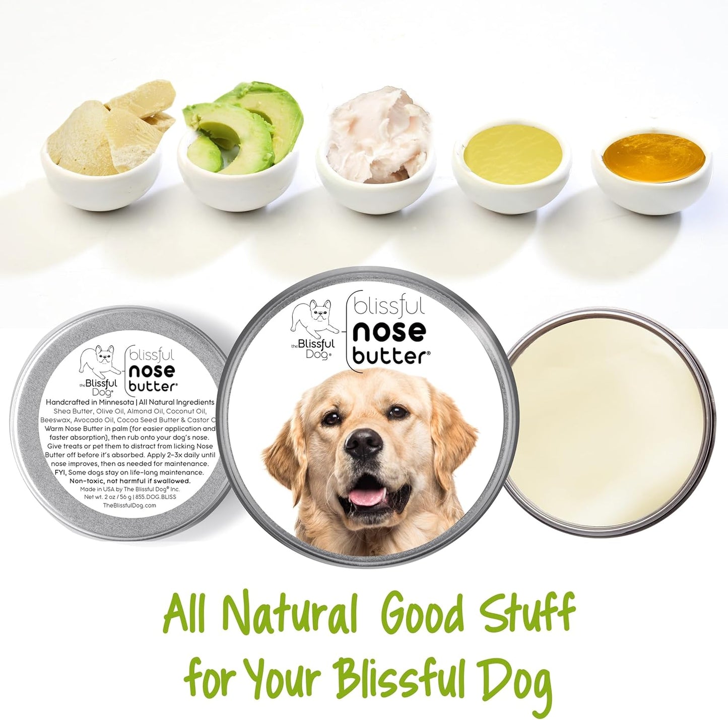 The Blissful Dog Golden Retriever Unscented Nose Butter - Dog Nose Butter, 16 Ounce