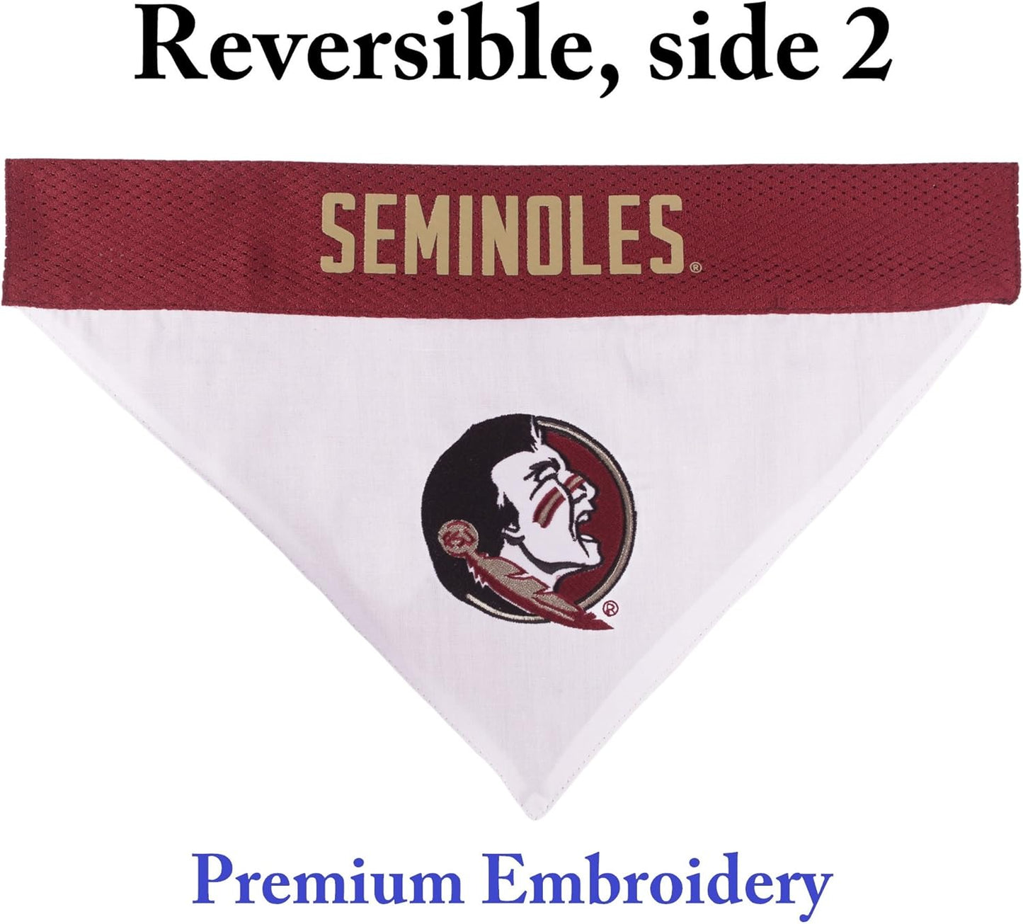 Pets First Collegiate Pet Accessories, Reversible Bandana, Florida State Seminoles, Small/Medium