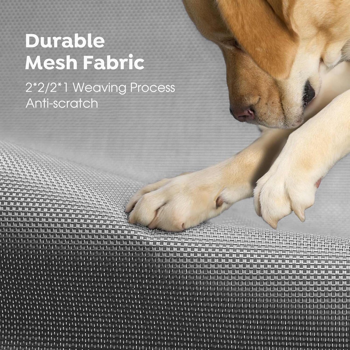 Veehoo Original Outdoor Elevated Dog Bed, Cooling Raised Dog Cot for Large Dogs, Portable Standing Pet Hammock Platform with Washable Breathable Mesh, No-Slip Feet, X-Large, Grey, CWC2201