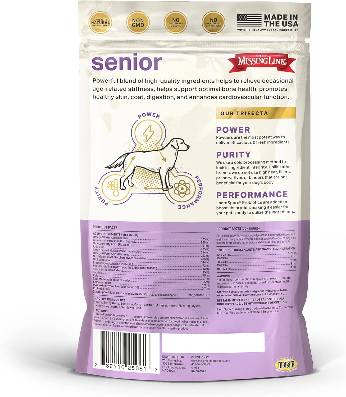The Missing Link Senior Dog Supplement 1lb Bag 2/Pack - Powerful Powder Supports Bones, Joints, Skin, Coat, Heart, Eyes, Memory & Cognition
