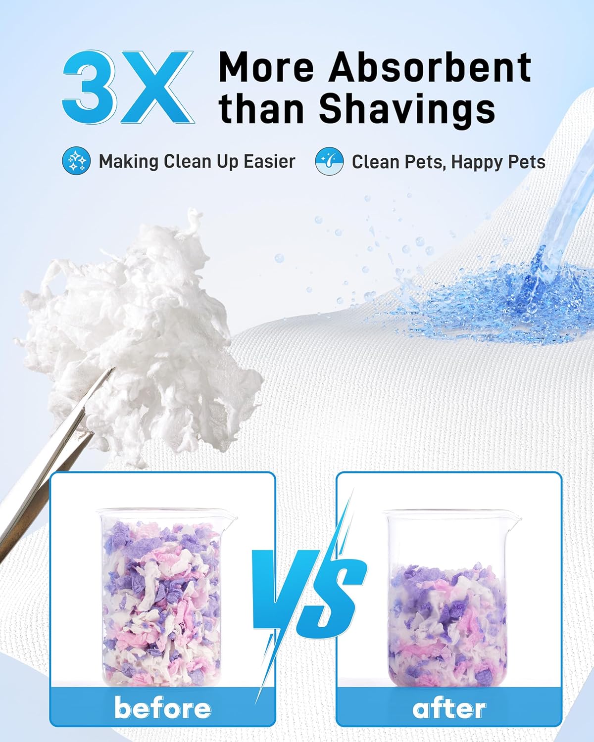 BUCATSTATE Hamster Bedding 15L, 99% Dust-Free Guinea Pig Paper Bedding Odor Control Paper Bedding, Cozy Small Animal Bedding for Rabbit Rat Syrian Dwarf Hamsters Gerbils (Lavender)